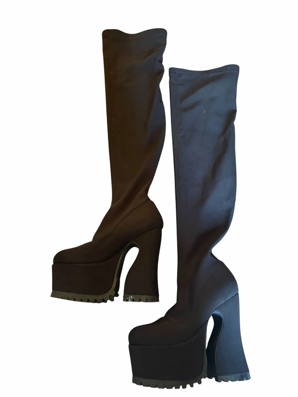 DOLLS KILL CURRENT MOOD Over The Knee Super High Platform Stretch Sock Boots - Picture 2 of 11